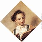 Frans Hals Canvas Paintings - Singing Girl